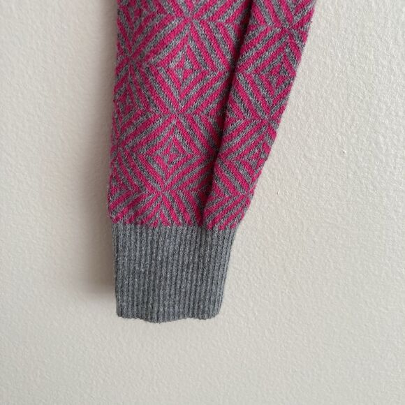 CAbi Meg Pink Gray Diamond Print Knit Women's Button Up Cardigan Sweater Size S - Picture 5 of 10
